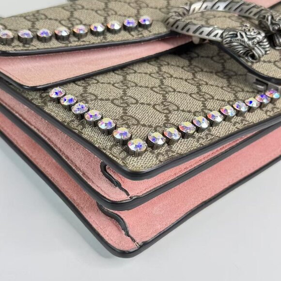 Gucci Pink Dionysus Bag Crystal Embelished GG Coated Canvas - Picture 6 of 8
